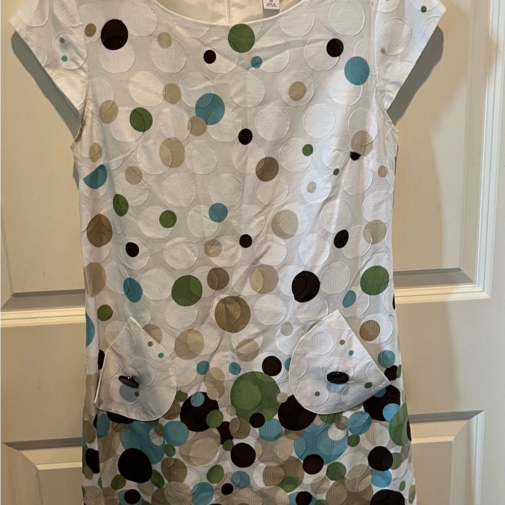 Summer Dress by Dress Barn Size 10 Polka Dot Cotton Sheath Dress